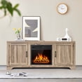 thumbnail image 4 of Gymax Meuble TV avec Foyer de 58 Pieds', Armoire de Rangement avec Foyer Électrique de 18 Pieds' 1500W, 4 of 9