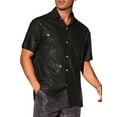 thumbnail image 5 of INSPIRE CHIC Sequins Shirts for Men's Retro Button Down Short Sleeve Party Glitter Shirt L Black, 5 of 6
