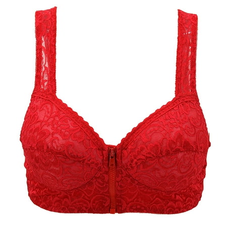 

YDKZYMD Women S Soft Bra Front Closure Stretch T-Shirt Bra Wireless Comfort Seamless Bralettes Push Up With Lace Padded Bras
