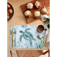 thumbnail image 2 of Sea ​​turtle Ocean Shell Coral Placemats Set of 4,Wipeable Washable Table Mats for Dining Tables,Summer Underwater World Place Mats for Kitchen Event Party Tabletop Decor, 2 of 7