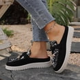thumbnail image 6 of KIJBLAE Women's Bohemian Sequin Closed Toe Mule Flats, Slip On Trendy Comfortable Casual Flat Shoes Silver 42, 6 of 9