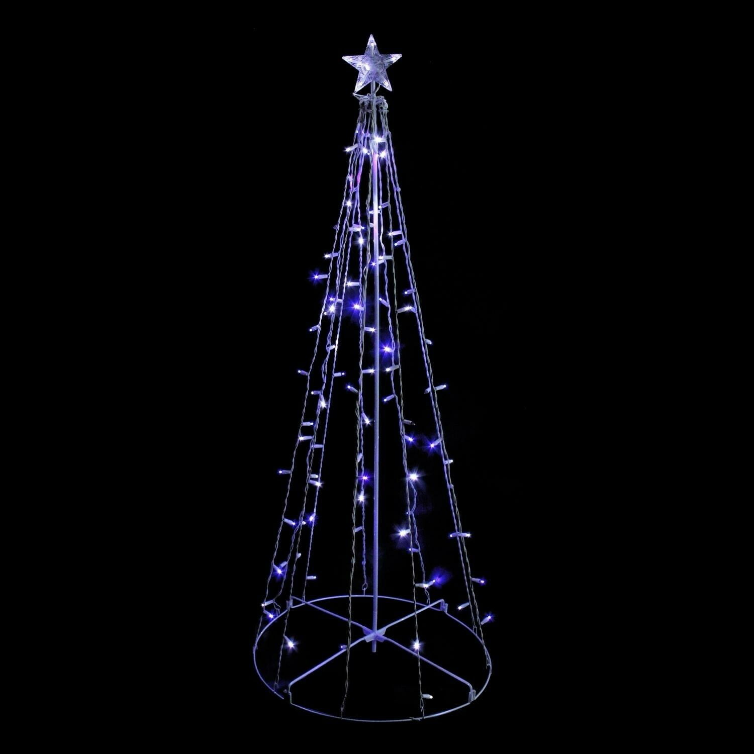 5 Blue & White LED Lighted Twinkling Show Cone Christmas Tree Outdoor - Walmart.com