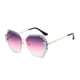 thumbnail image 2 of Jumpingount Gafas de sol con montura de diamantes de imitación de PC para mujer - Protección elegante adecuada para todas las formas de la cara Lentes Púrpura Blanco, 2 of 6