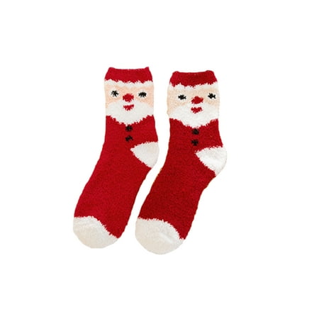 

One opening Unisex Christmas Fuzzy Socks Coral Fleece Warm Cozy Sleeping Holiday Sock
