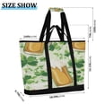 thumbnail image 3 of WOBOGO Beer and Green Cloverleaf Patterns with St Patricks Tote Cooler Bag Fold Flat Insulated Shopping Bag With Zipper For Work Picnic Beach Use 18×6.7×24in, 3 of 8