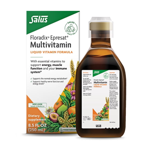 Floradix Epresat Adult Liquid Multivitamin - Herbal Supplement - Daily Supplement with Vitamin A, D, B6, Milk Thistle & More - Supports Energy & Liver Health - Vegetarian, Non-GMO - 8.5 fl oz