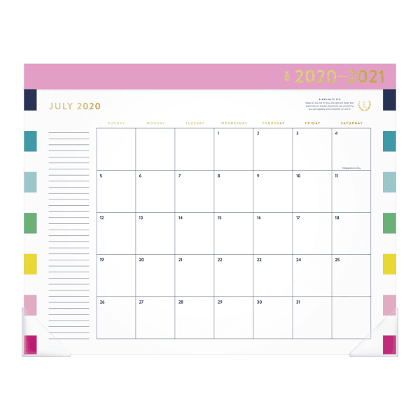 Emily Ley Simplified Happy Stripe Academic Monthly Desk Pad Calendar