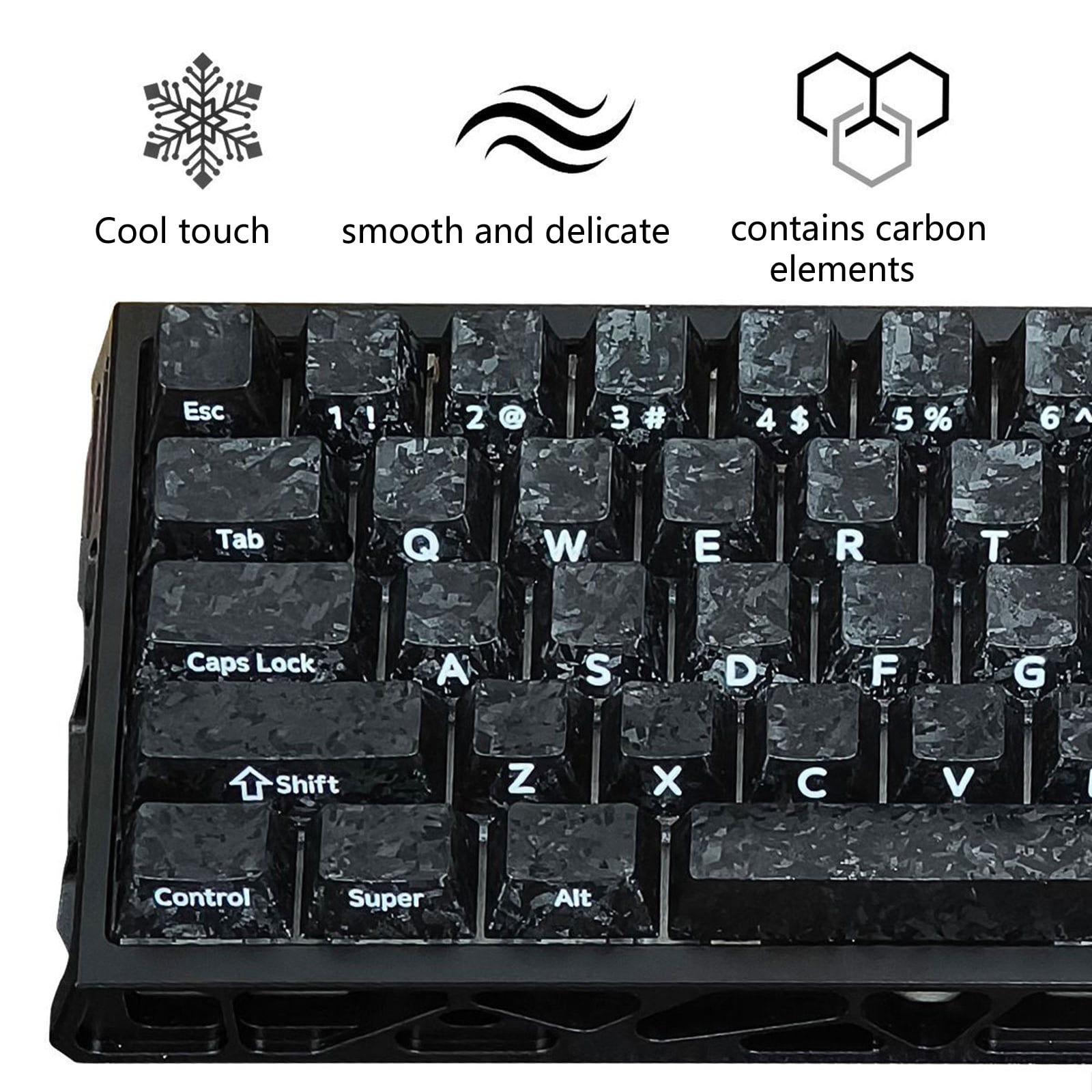 Carbon Texture 119 Keys Keycap Full Set Gaming Mechanical Keyboards Enhancing Aesthetics Longevity