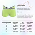 thumbnail image 7 of TTAO Girls Sports Bottoms V-front Elastic Waistband Boyshorts Gym Workout Exercise Boxer Shorts Fluorescent Green 8, 7 of 7