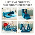 thumbnail image 5 of Akaber Toddler Couch, Modular Kids Sofa Foldable Loveseat with 2 Ottomans, Washable Cover, Navy, 5 of 8