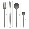 thumbnail image 2 of REGALWOVEN 16 Piece Silverware Set, Stainless Steel Flatware, Mirror Polished Cutlery Set, Serving Utensils Set for Dining Eating Black 16, 2 of 6
