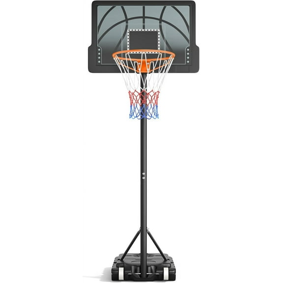 Kids Basketball Hoop, 3.6-7 FT Height Easy Adjustable, Portable Basketball Hoop Outdoor Indoor for Kids/Teens/Youth, 30" Backboard