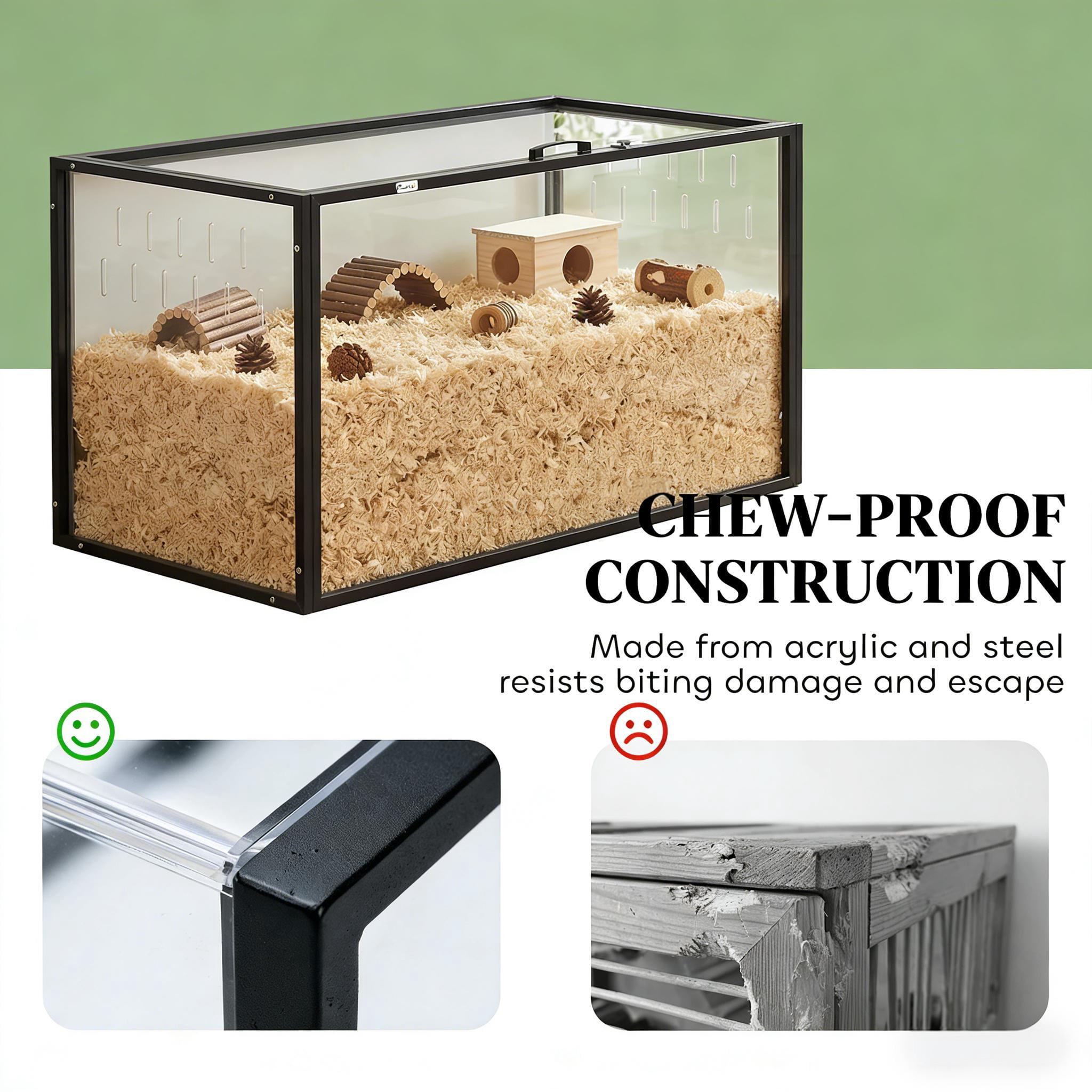 Small Animals Cage, Large Acrylic Hamster Cage Guinea Pig Cage