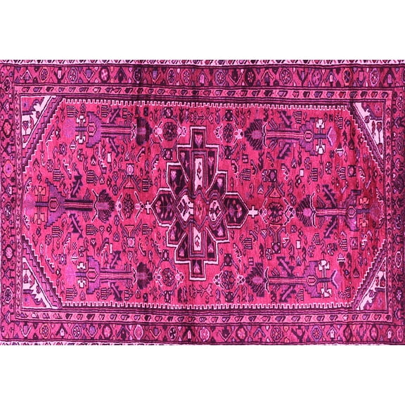 Ahgly Company Indoor Rectangle Persian Pink Traditional Area Rugs, 5' x 7'