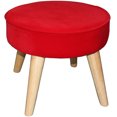 thumbnail image 1 of 13.5" Tall Mid-Century Design Foot Stool, Red Suede, 1 of 2