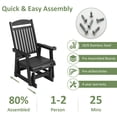 thumbnail image 4 of Mosbrisa HIPS Patio Glider with Cup Holders, High Backrest and Deep Seat, for Outdoor, Porch, Patio, Heavy Duty 700 lbs, Black, 4 of 6