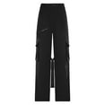 thumbnail image 7 of Womens Mid Waist Cargo Pant Elastic Waist Ruched Hiking Pants Multiple Pockets Hippie Y2K Cargo Pants Lounge Pant, 7 of 7
