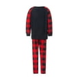 thumbnail image 5 of Christmas Family Pajamas Set Family Matching  Letter Deer Print Long Sleeve O-neck Tops+Plaid Print Trousers/Romper, 5 of 10