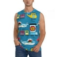 thumbnail image 3 of Uemuo Transportations With Cute Animals Pattern Men's Sleeveless T-Shirt,Muscle Athletic Tank Top, Moisture-wicking Quick-dry Breathable Classic Tee Top for Gym Run Outdoor Sports-Small, 3 of 8