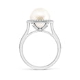 thumbnail image 2 of ANGARA Freshwater Cultured Pearl Halo Ring with Milgrain in 14K White Gold for Women | June Birthstone, Birthday, Anniversary, Jewelry Gift for Women | Pearl Ring, 2 of 5