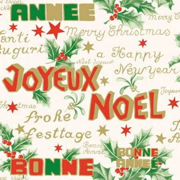 The Ribbon People Pack of 60 Joyeux Noel 3-Ply Lunch Napkins 6.5"