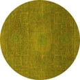 thumbnail image 1 of Ahgly Company Indoor Round Oriental Yellow Modern Area Rugs, 3' Round, 1 of 4