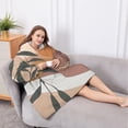 thumbnail image 5 of Oversized Wearable Blanket Hoodie,Orange Boho Sun, Mountain and Plant Pattern Sherpa Blanket Hoodie with Super Pockets,Super Warm Fuzzy Pullover for Women & Men, 5 of 6