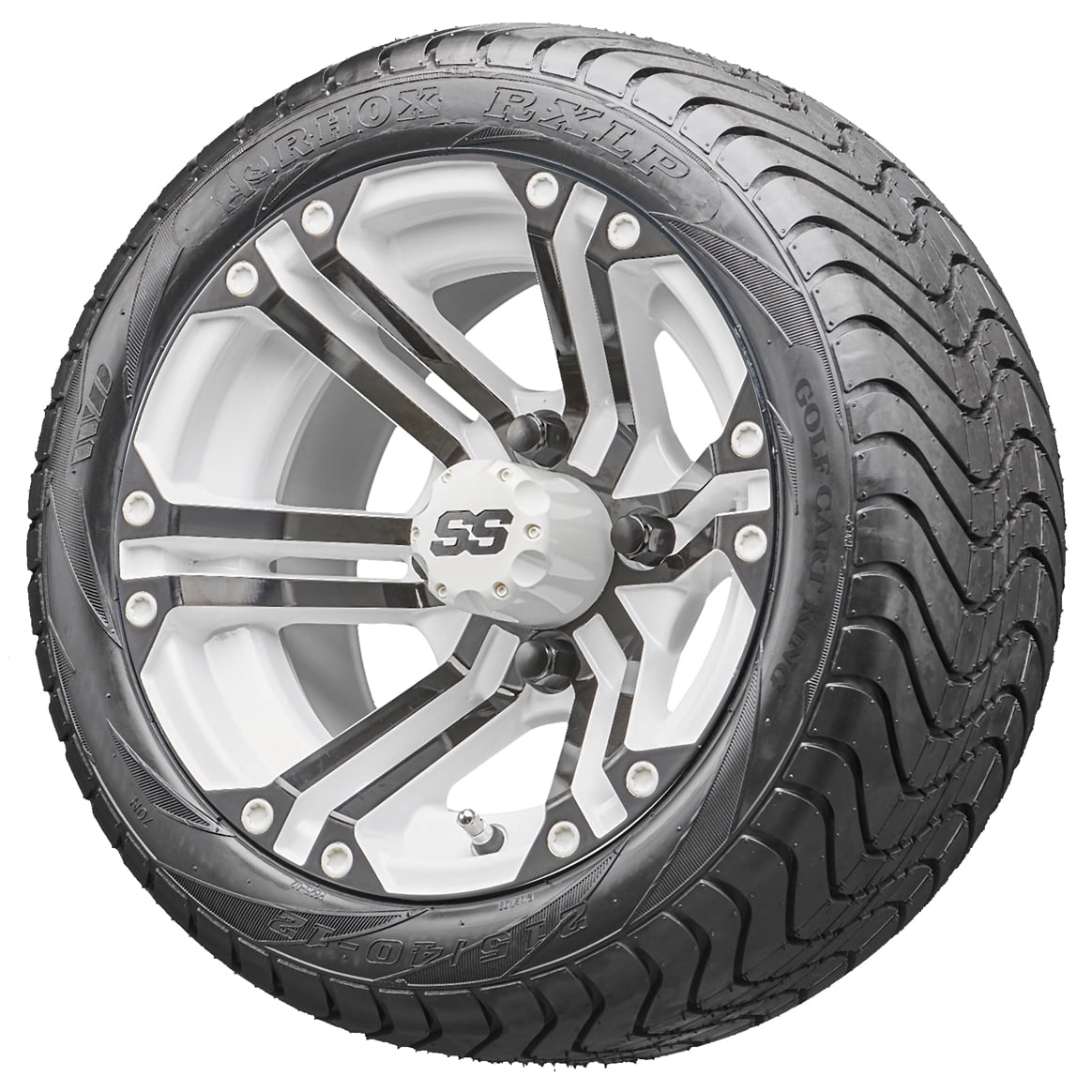 Golf Cart Wheels and Tires Combo 12" RHOX RX334Wb White and Black