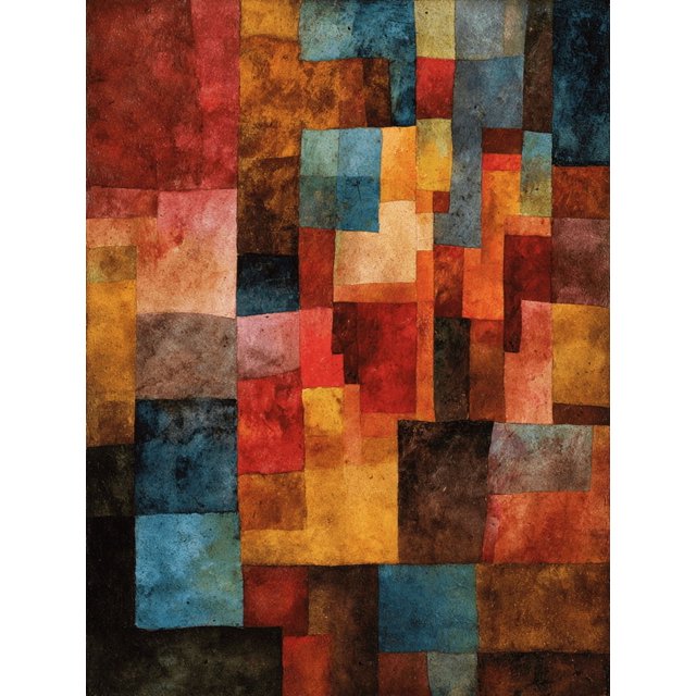 Qisvanset Classic Geometric Pattern Canvas Print 12x16 Inch Hallway Art