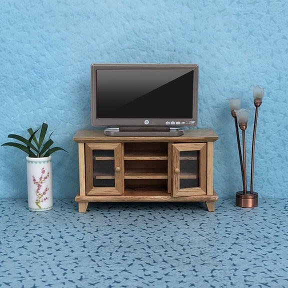 1:12 Miniature TV Television with Remote Control, Dollhouse Decoration Living Room Accessories (3.3 * 0.8 * 2.4 inches / 8.5 * 2 * 6 cm)