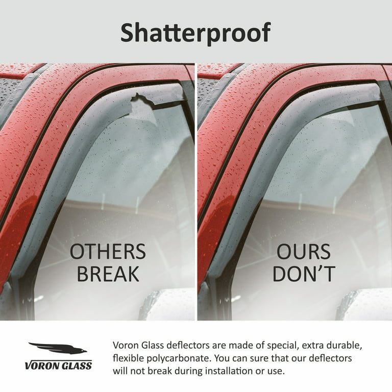 Voron Glass in-Channel Extra Durable Rain Guards for Trucks Chevrolet  (Chevy) Silverado/GMC Sierra 1500 2019-2024 Crew Cab, Window Deflectors,  Vent