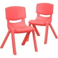 thumbnail image 2 of Flash Furniture 2 Pack Red Plastic Stackable School Chair with 12" Seat Height, 2 of 5