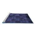 thumbnail image 2 of Ahgly Company Machine Washable Indoor Rectangle Checkered Blue Modern Area Rugs, 5' x 8', 2 of 4