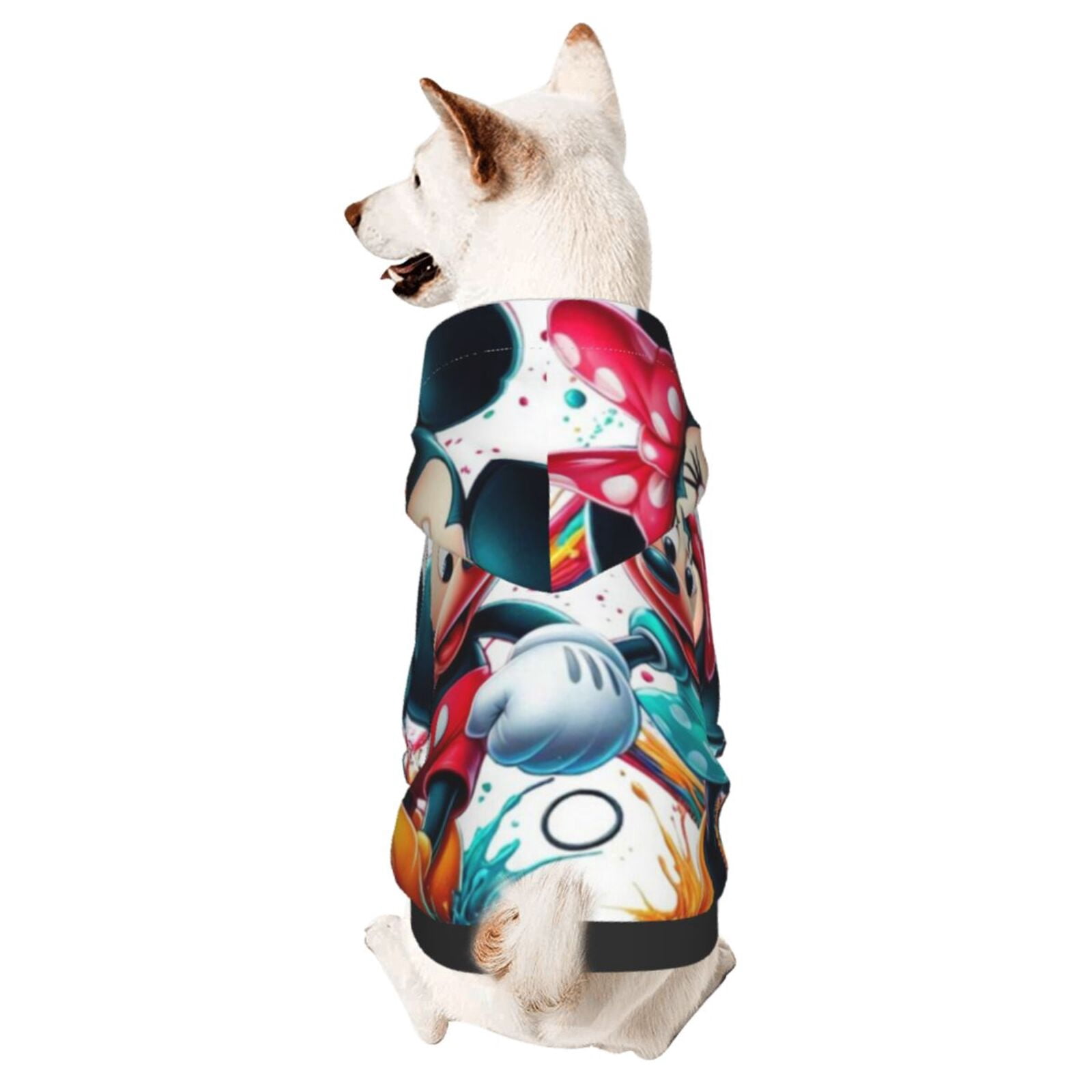 Costume de Chien Imprimé Mickey Mouse et Minnie Mouse Mignon pour Animaux de Compagnie Chandails en Molleton d'Hiver