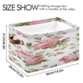 thumbnail image 4 of Chic Pink Roses Square Storage Bins with Handles Collapsible Containing Box 2 Packs, 4 of 9