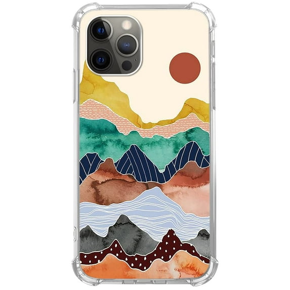 Coloful Mountain Case for iPhone 14 Pro Max,Aesthetic Art Design TPU Bumper Cover Case