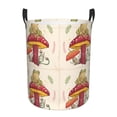 thumbnail image 1 of Balery Frog Sitting On Mushroom Cesta de ropa redonda con asas, impermeable, independiente, para ropa, juguetes, dormitorio y familia-Medium, 1 of 6