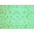 thumbnail image 1 of Ahgly Company Machine Washable Indoor Rectangle Oriental Turquoise Blue Traditional Area Rugs, 7' x 9', 1 of 4
