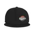 thumbnail image 2 of DouZhe Flat Brim Cap Snapback Hat, Retro Sunshine Prints Adjustable Black Adult Baseball Cap, 2 of 7