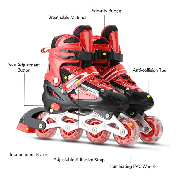 Patins roues align es r glables et lumineux avec roues hautes