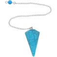 thumbnail image 1 of GHSDFBB Natural Amethyst Rose Quartz Clear Crystal Opalite Multifaceted Pointed Pendulums Reiki Healing Pendants (Synthetic Turquoise), 1 of 1