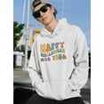 thumbnail image 2 of Happy Halloween Groovy Style Hoodie Men -Image by Shutterstock, Male Small, 2 of 4