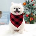 thumbnail image 1 of Pañuelos para perros de uso diario, tamaño pequeño, mediano y grande, monocapa, para perros y gatos, con diseño de osito de peluche, con diseño de cuadros rojos, negros y verdes, estampado para, 1 of 5