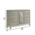 thumbnail image 5 of Wooden Dresser with Eight Spacious Drawers and One Door Shelf Silver, 5 of 5