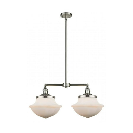

Brushed Satin Nickel Tone Chandeliers 25 Wide Matte White Cased Glass Steel/Cast Brass Medium Base LED 2 Light Fixture
