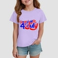 thumbnail image 2 of Gubotare 4th of July Shirts for Girls Girls Super Soft Short Sleeve T Shirts Print Cute Design (Purple,Size 2-3 Years), 2 of 4