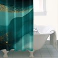 thumbnail image 4 of Teal and Gold Marble Flow Lines Pattern Shower Curtain 36"x72" ,Bathroom Decorative Shower Curtains Set with 12 Hooks,Modern Waterproof Washable Shower Curtain, 4 of 6
