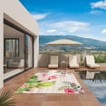 thumbnail image 3 of Pink Flamingos Outdoor Rug for Patio/Deck/Porch, Non-Slip Large Area Rug 5 x 8 Ft, Summer Tropical Flowers Cactus Wooden Indoor Outdoor Rugs Washable Area Rugs, Reversible Camping Rug Carpet Runner, 3 of 8