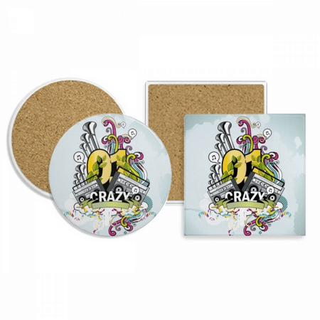 

Graffiti Street Culture Colorful Stereo Coaster Cup Mug Holder Absorbent Stone Cork Base Set
