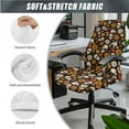thumbnail image 3 of SCRAWLGOD Elastic Computer Chair Slipcover with Arm Covers Easy to Install Boss Chair Slipcovers Anti-Dust Rotating Chair Protector, 3 Pieces Set, Skull Daisy Floral Spider Web, S, 3 of 7